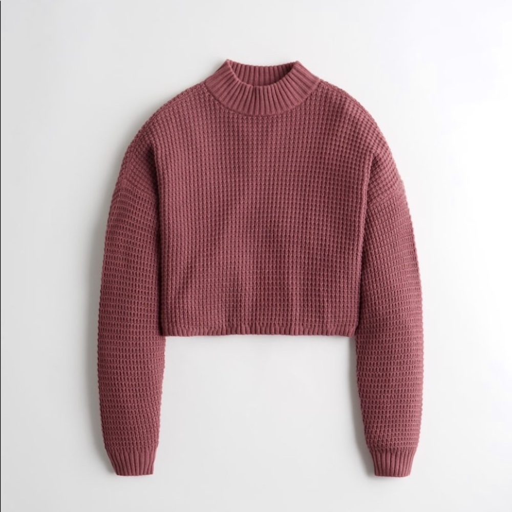 Hollister Oversized Waffle Mockneck Sweater NWT